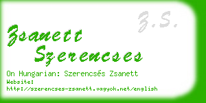 zsanett szerencses business card